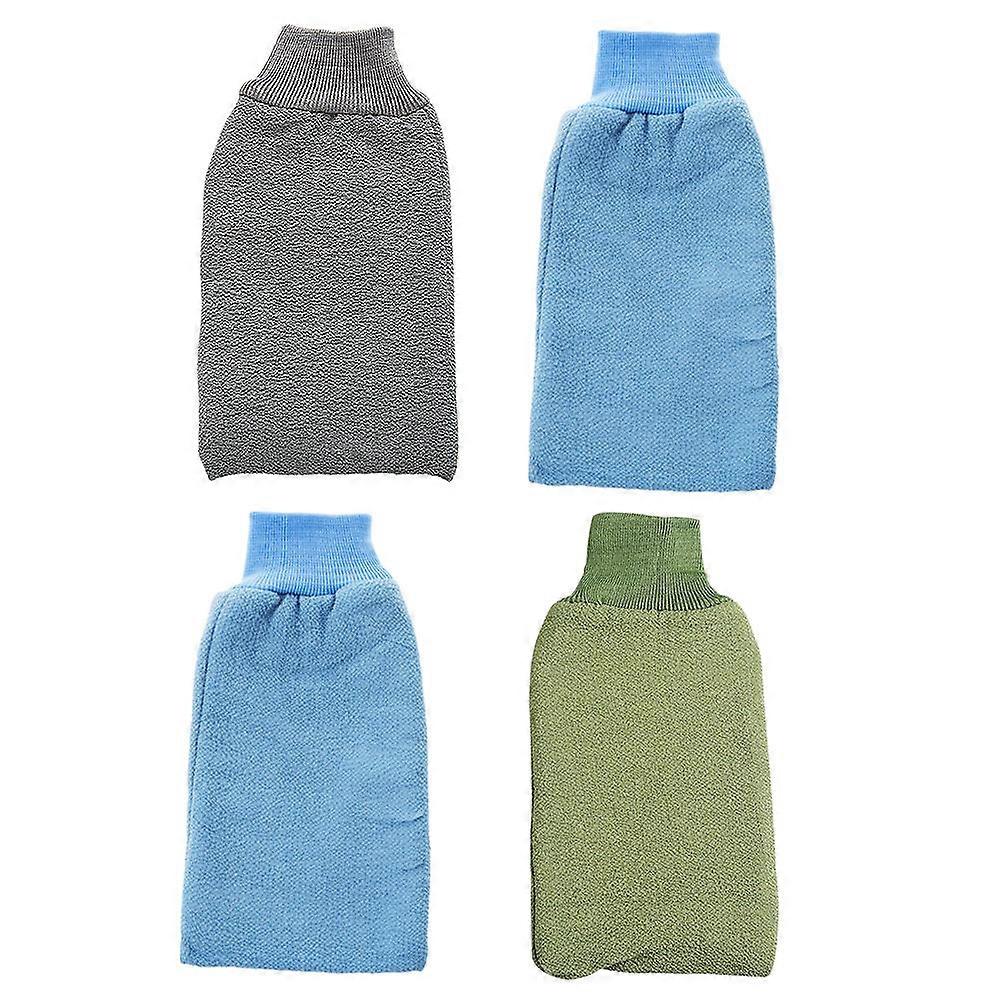 Duschhandschuh-Set (4-teilig) aus Baumwolle und Polyester