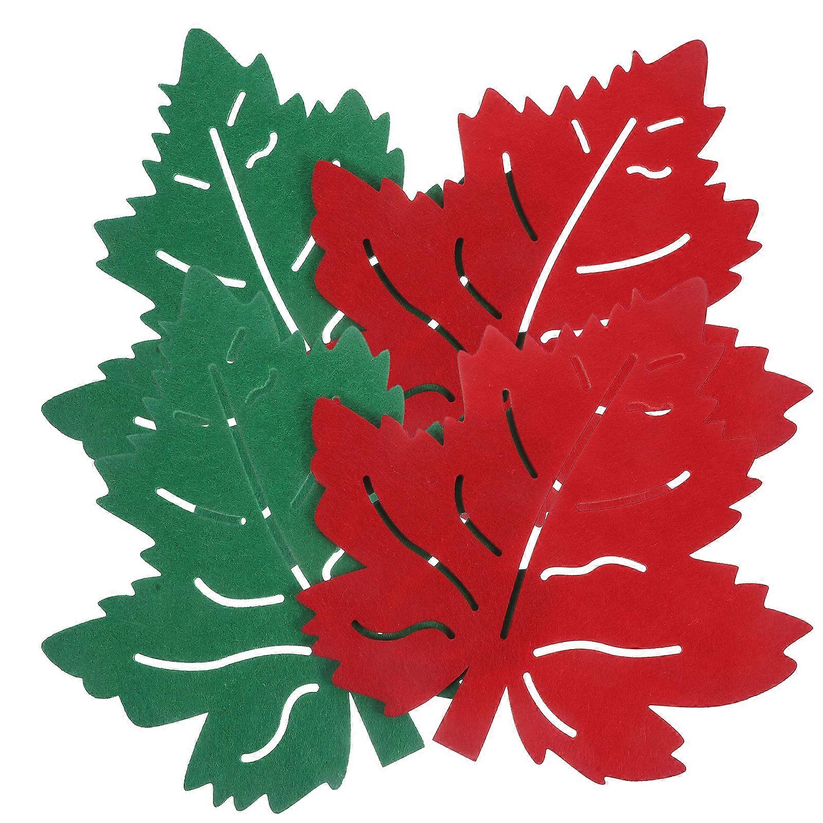 Assorted Color Leaf Placemat for Heat Insulation Table Use 4Pcs