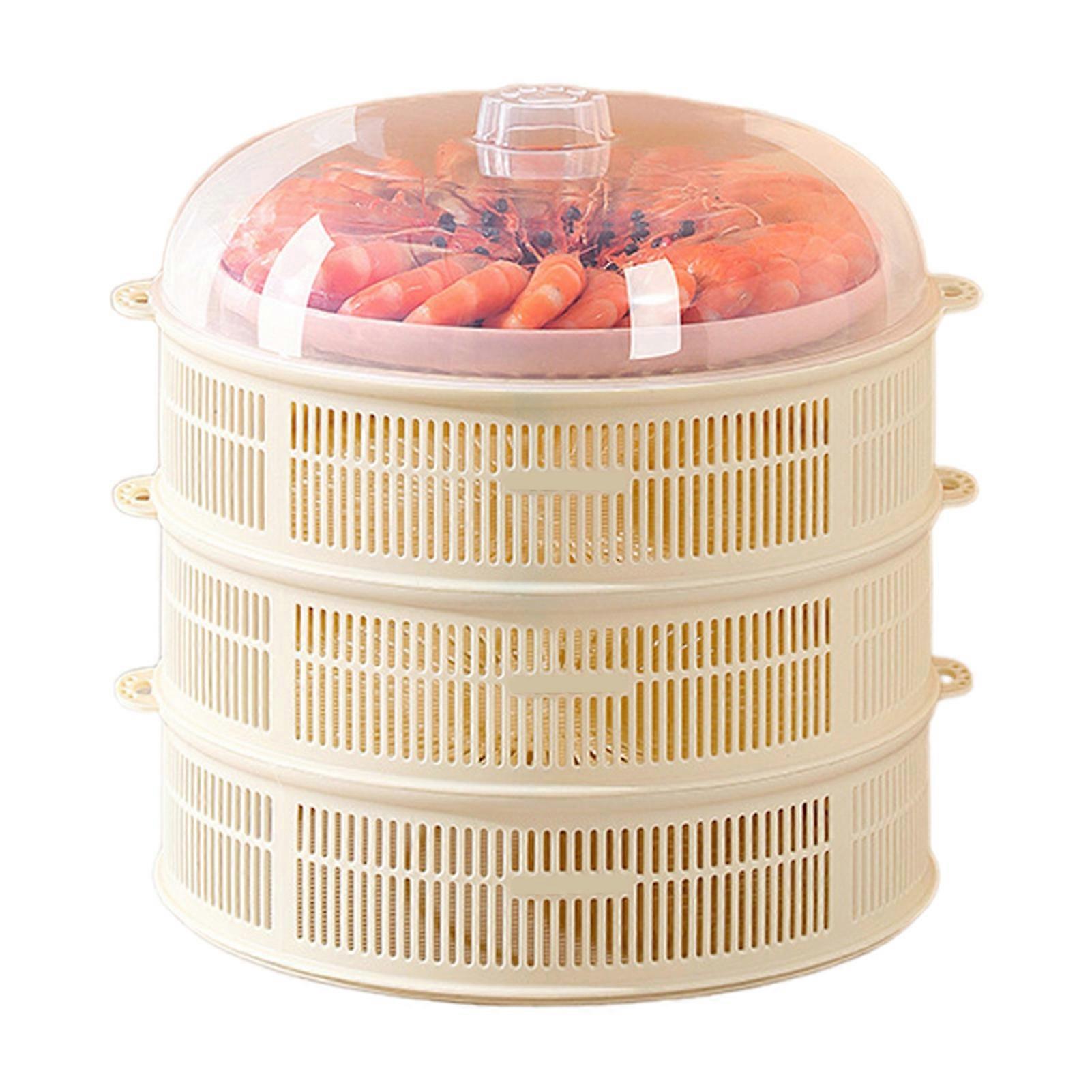 Stackable Mesh Food Cover with Lid Multi-Function Dome for Vegetables Dumplings Seafood Meat Space-Saving Kitchen Accessory