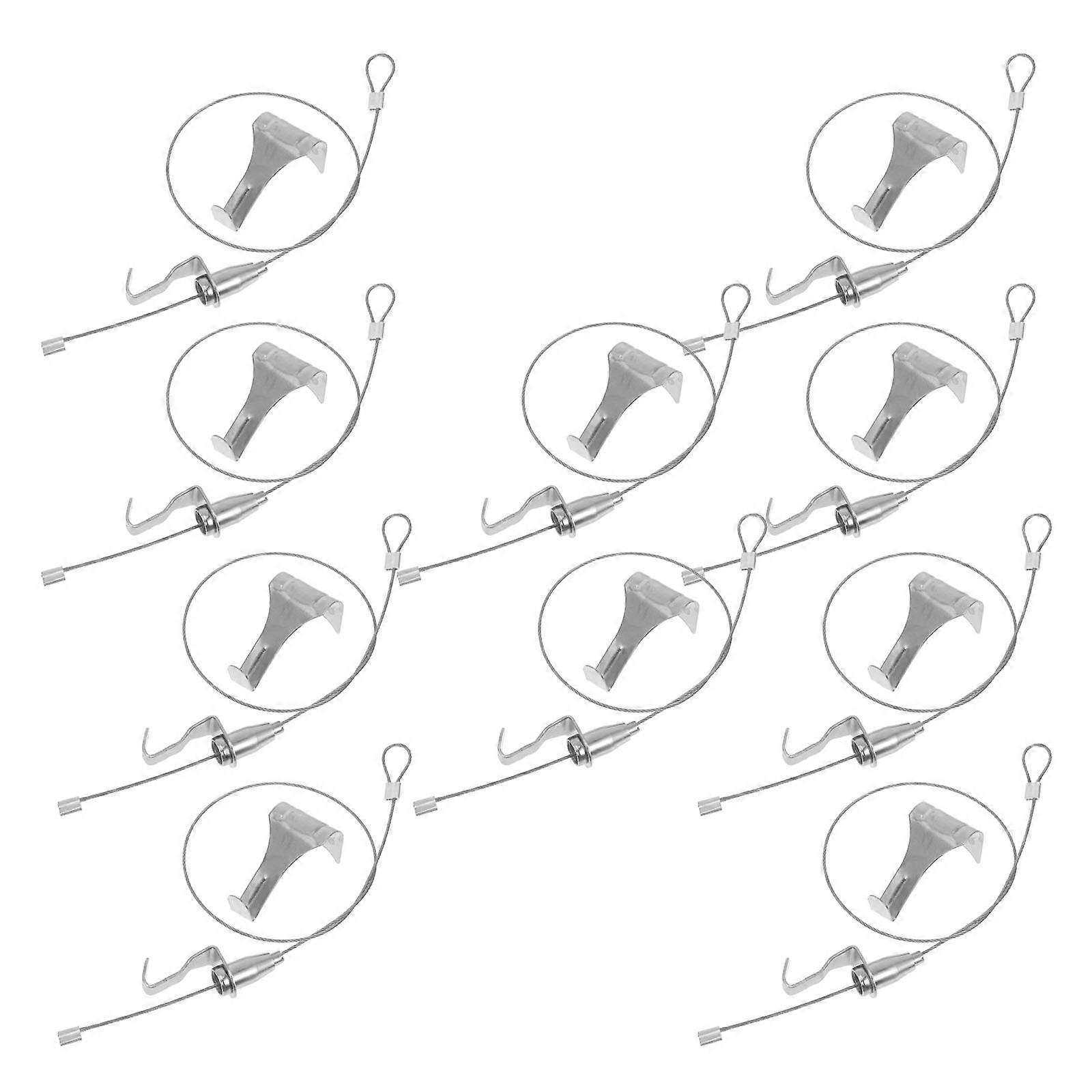 Silver Picture Hanging Wire Hooks for Hanging 10Sets Picture Frames