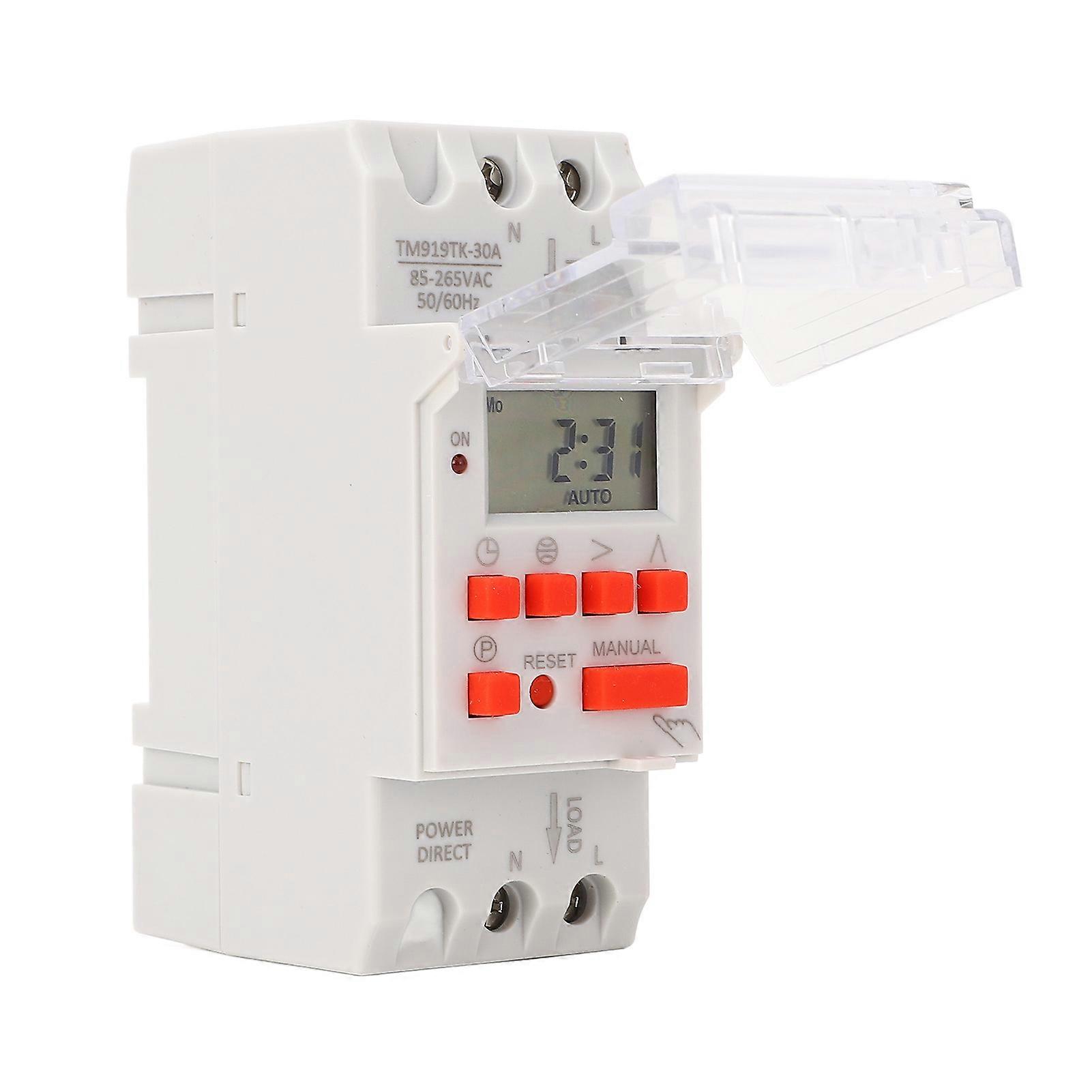 7 Days Programmable Timer Switch Digital LCD Display Electronic Countdown 24 Hours TM919TK-30A