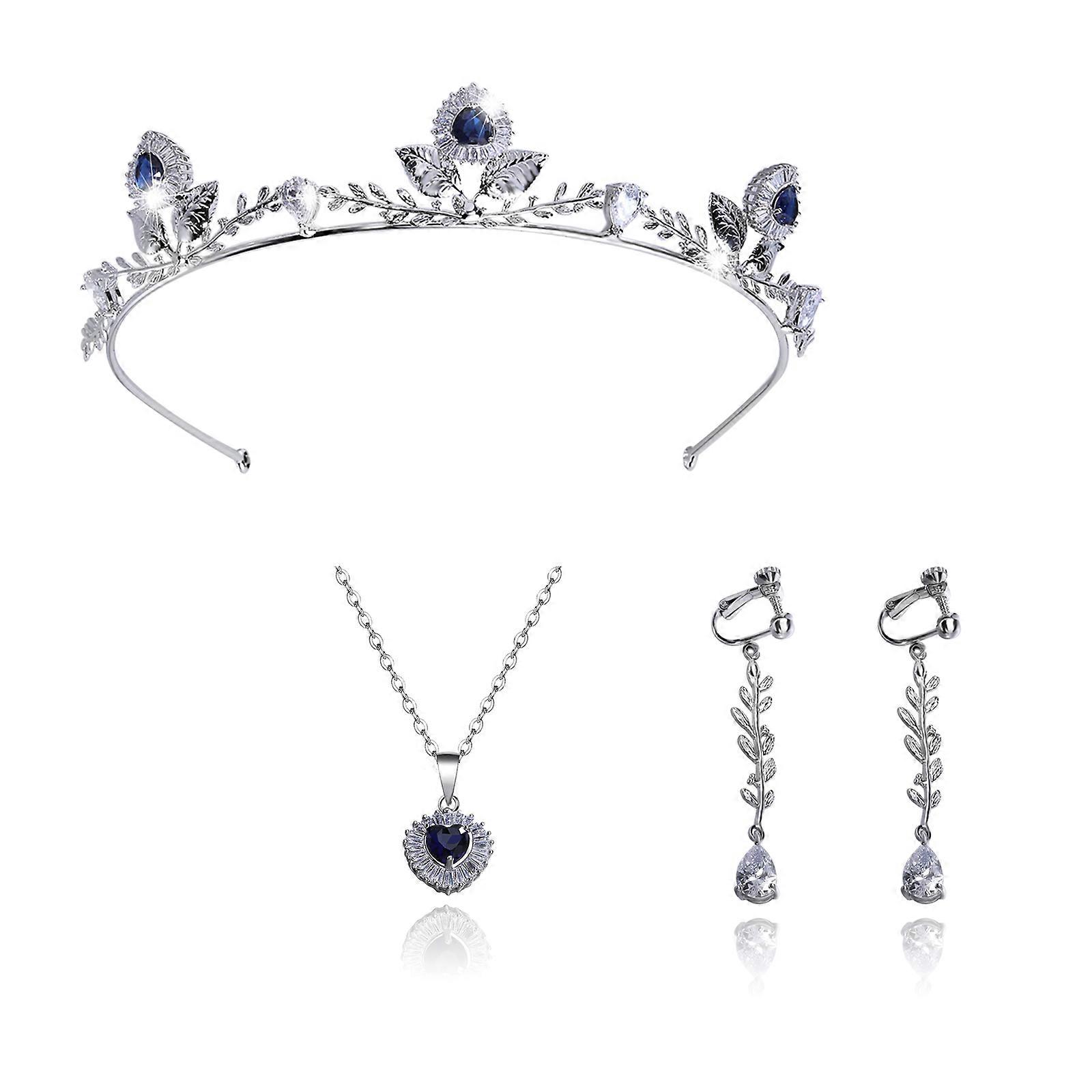 Korean style silver crown set  simple and elegant