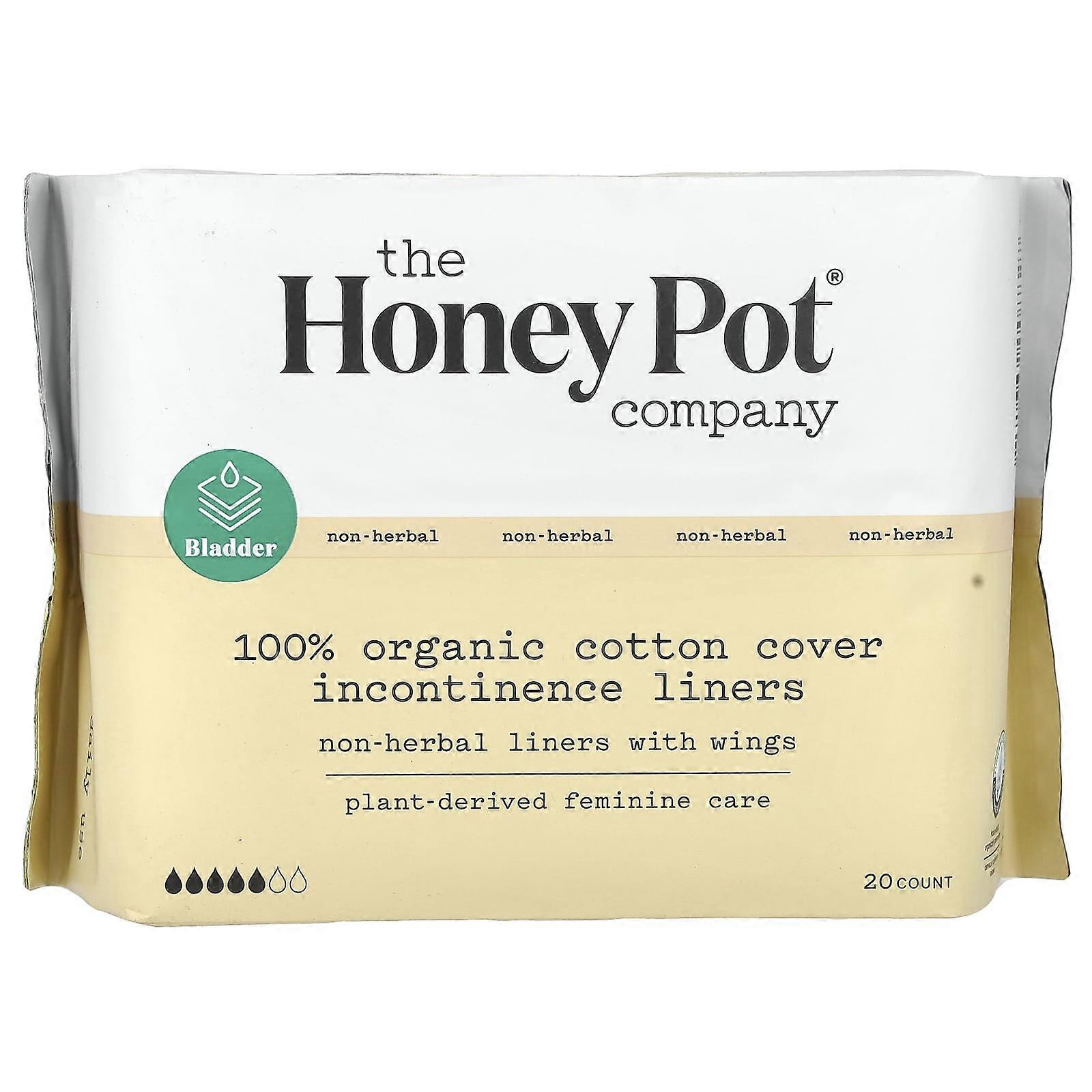 The Honey Pot Company, Non-Herbal Cotton Liners With Wings, Organic Incontinence Liners, 20 Count, 3