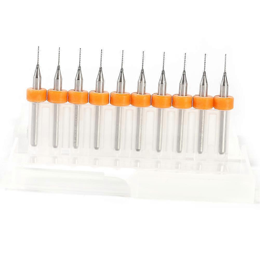 Mini carbide drill bits compatible with PCB printed circuit boards, sharp and cutting edges (0.4 mm)