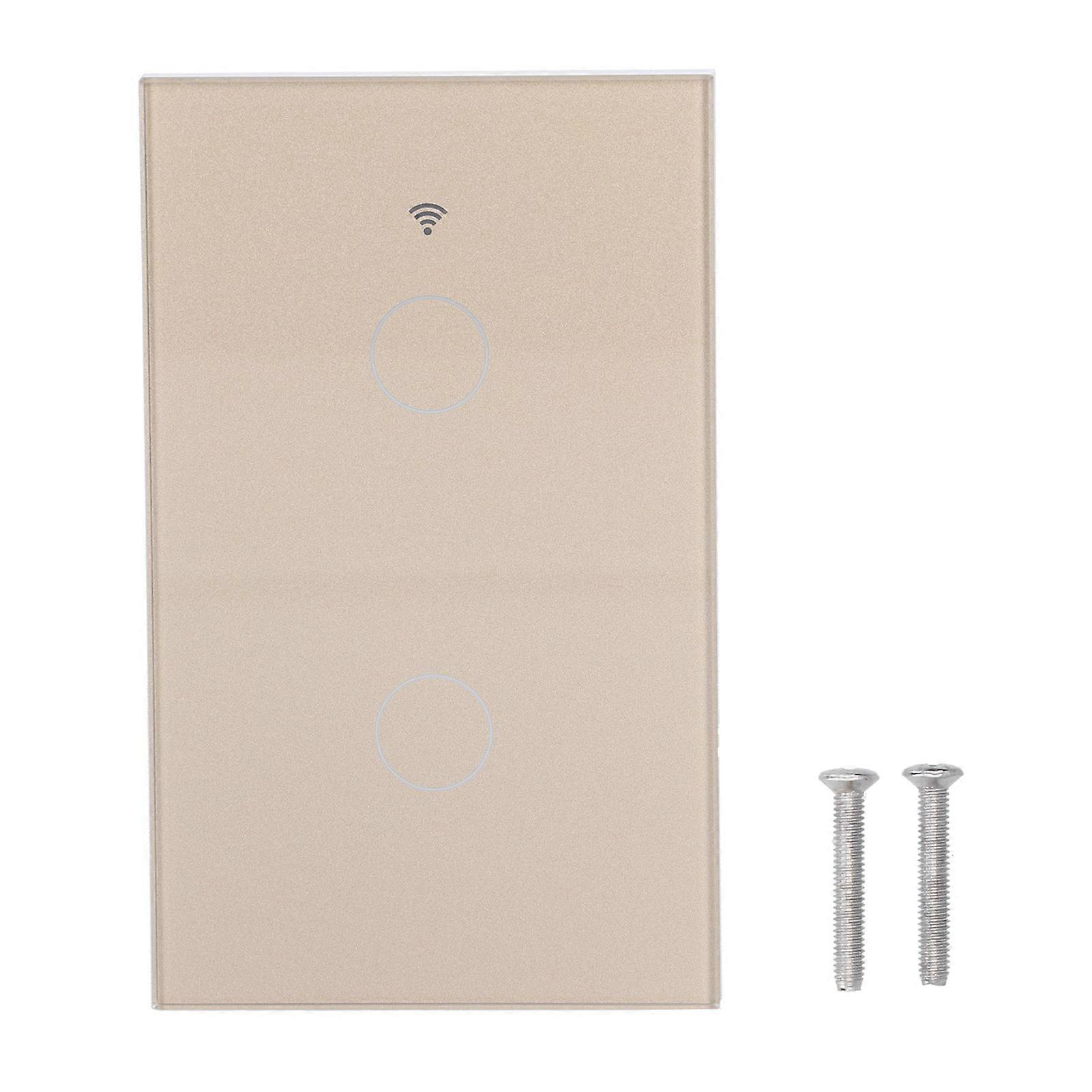 For Zigbee Tuya Remote Light Switch Voice Control 2Gang  Wall Touch Switch AC 100240V