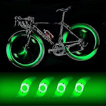 4 X Led Bike Wheel Light, Waterproof Led Bike Wheel Light With 3 Flashing Modes Led Bike Wheel Lamp For Adult And Child Bike - Red-Yvan