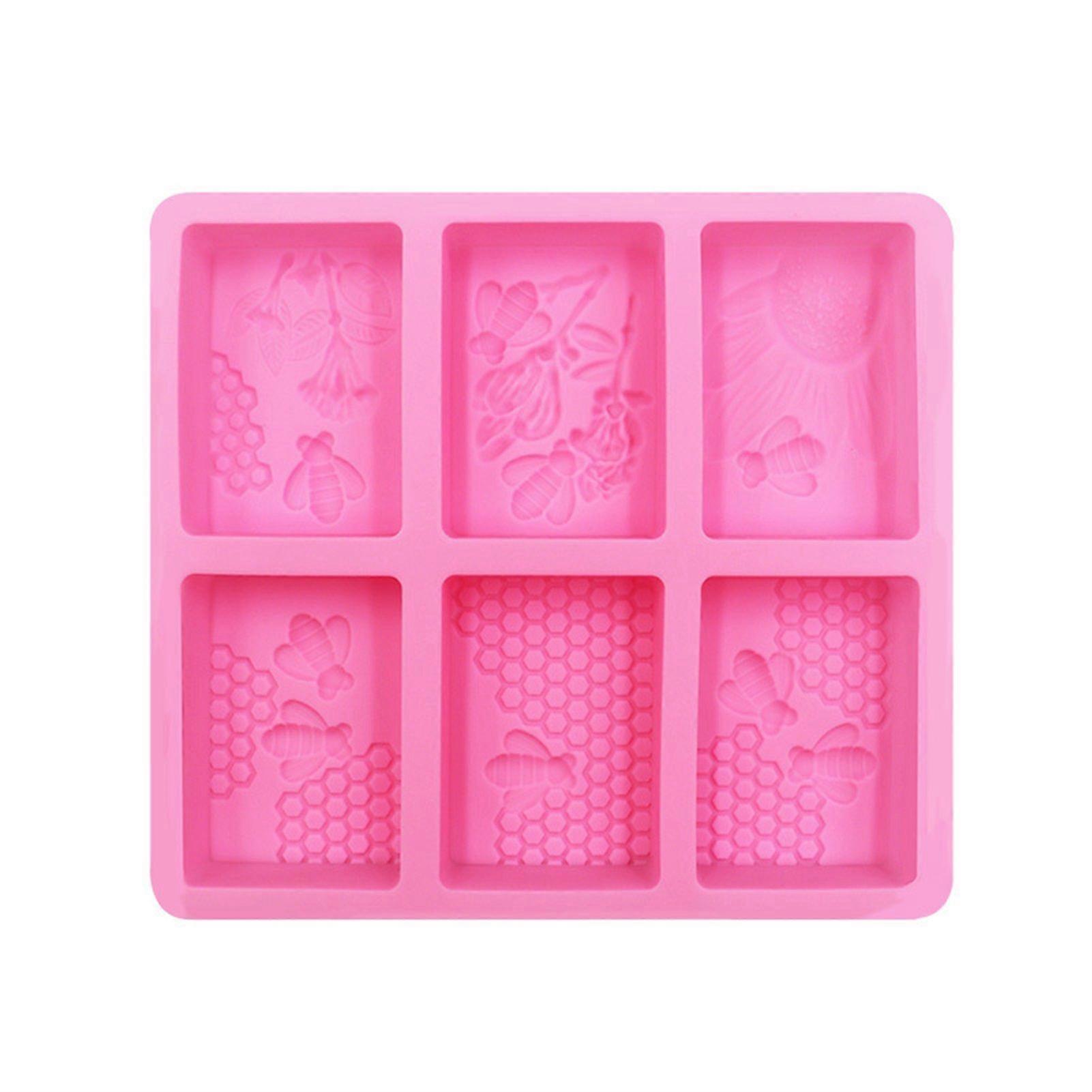 Soap Mold Non-sticky Reusable Handiwork 3D Rectangle Bee Silicone Pastry Mold for Kitchen