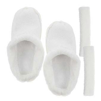 White Thick Plush Clog Inserts for Warmth 2Pairs Removable Winter Liners
