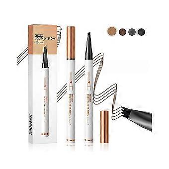 Wodoodporny długopis do brwi, dający naturalne, przypominające włoski kreski, lekki microblading w kolorze kawy z rozwidloną końcówką
