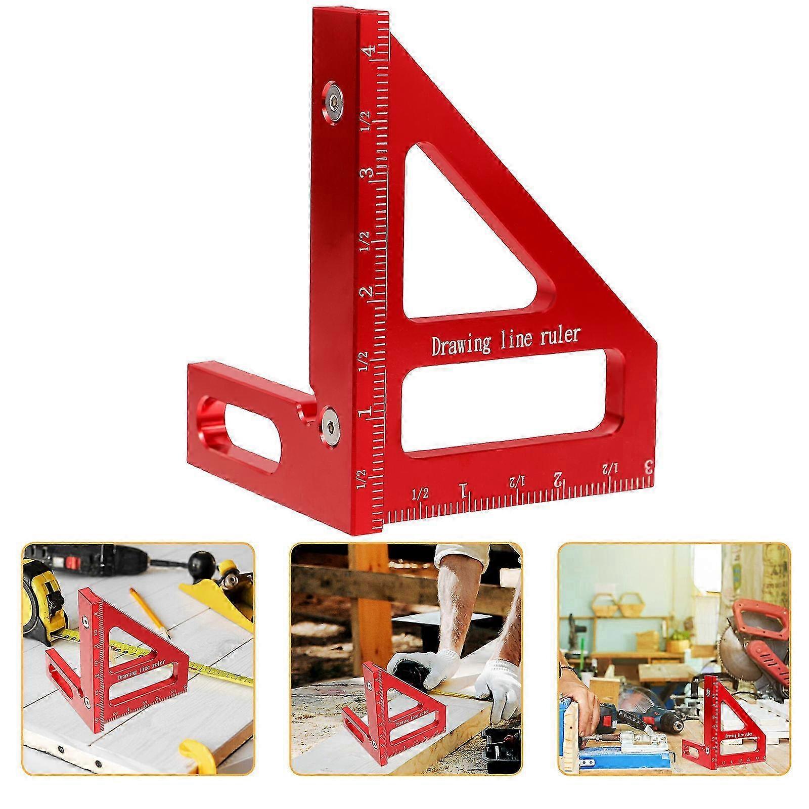 Aluminum Square compatible with Woodworking Multi-Angle Measuring Ruler 2Pcs
