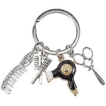 Haarkamm Schere Haartrockner Charm Schlüsselanhänger Schlüsselanhänger Schmuck Friseur Geschenk