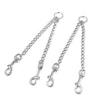 Double Metal Coupler Pet Dog Chain Leash for Large Medium Dogs Walking Train(3.5mm*60cm)