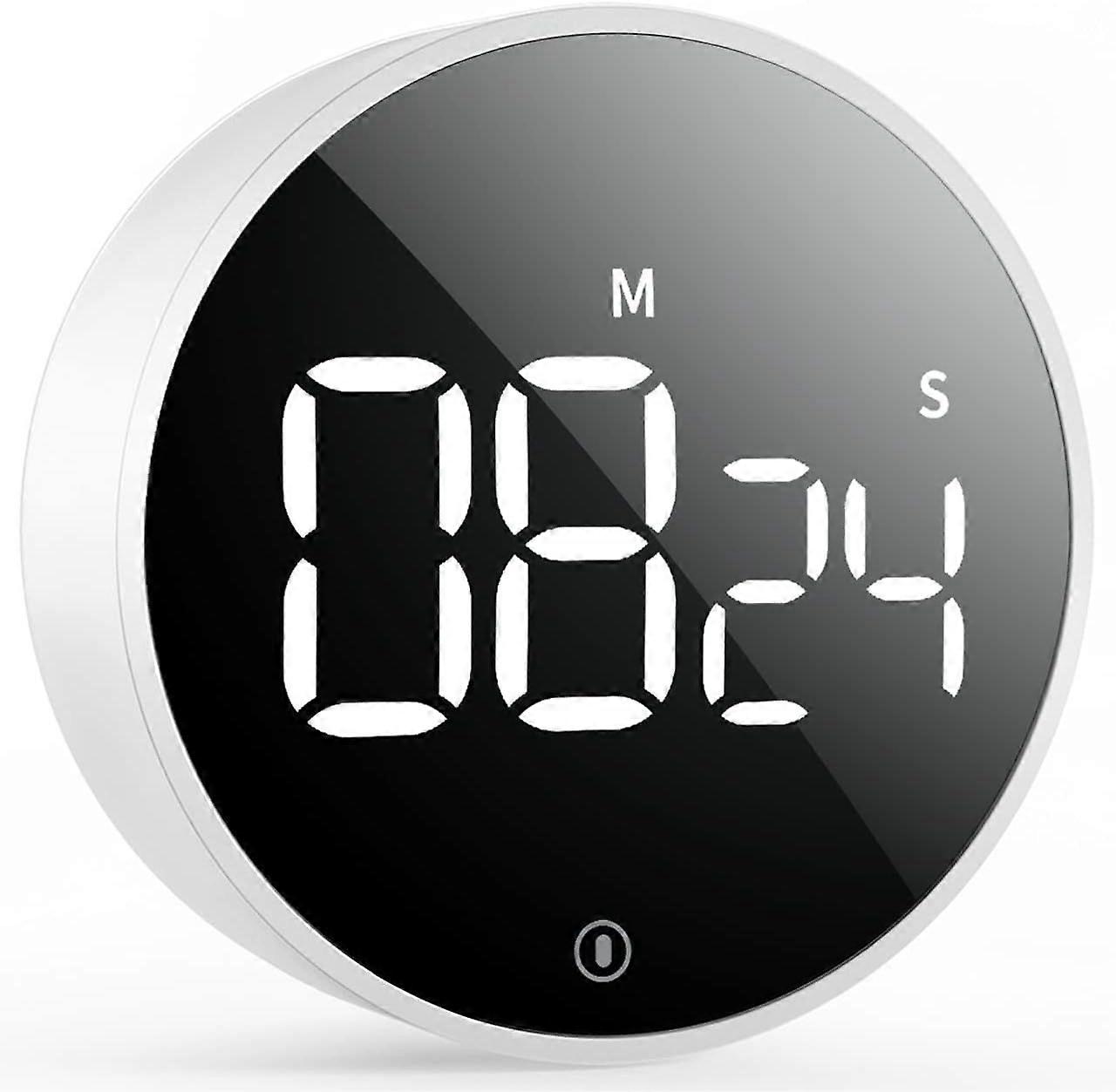 Digital countdown egg timer with large LED display, adjustable volume and brightness, perfect for classroom homework