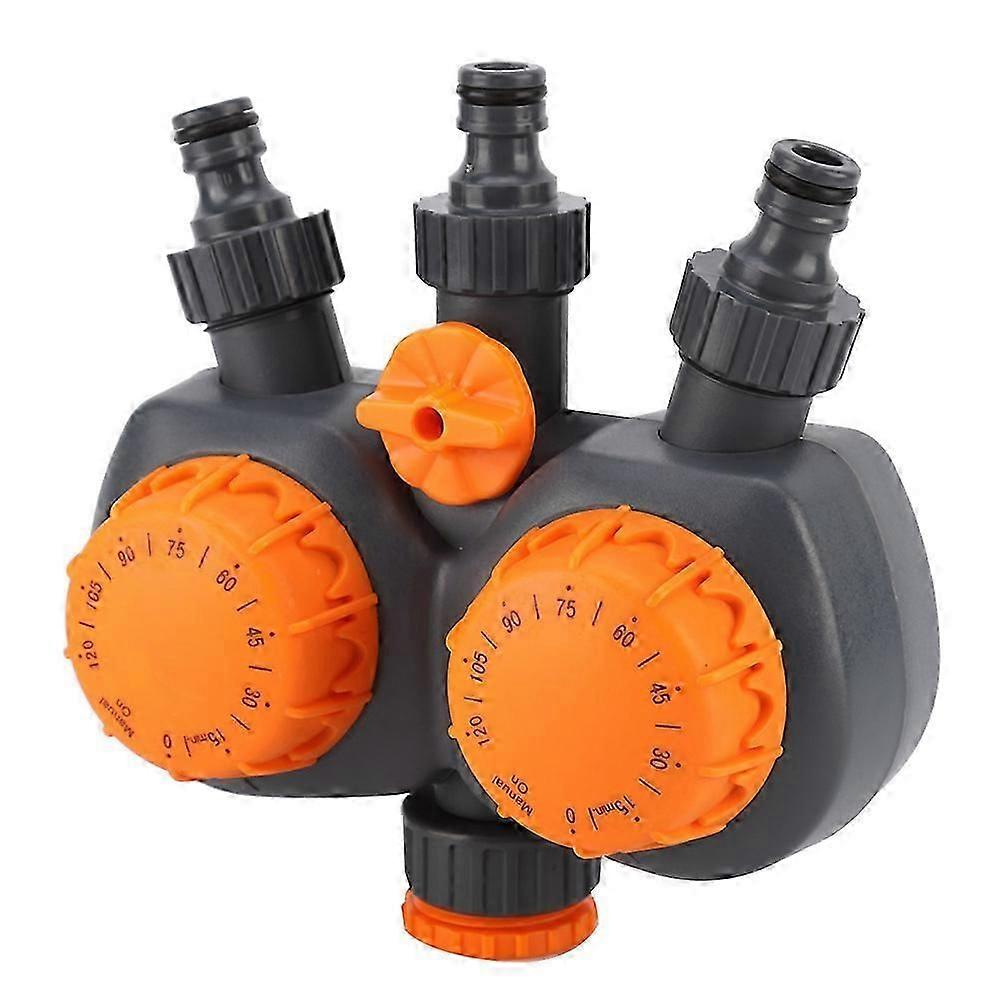 G3/4'' Double Head Irrigation Mechanical Timer Garden Water Controller Switch
