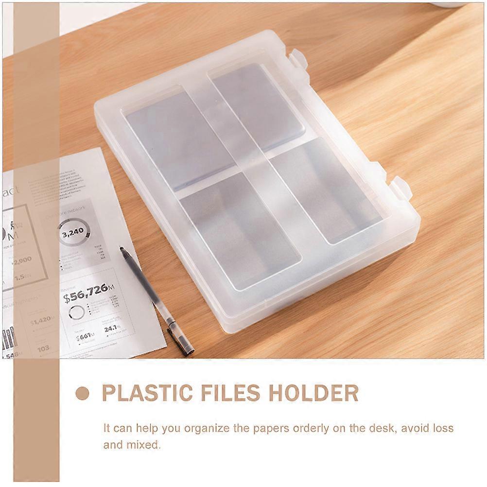 Transparent Handled Documents Box for Storage Plastic Organizer