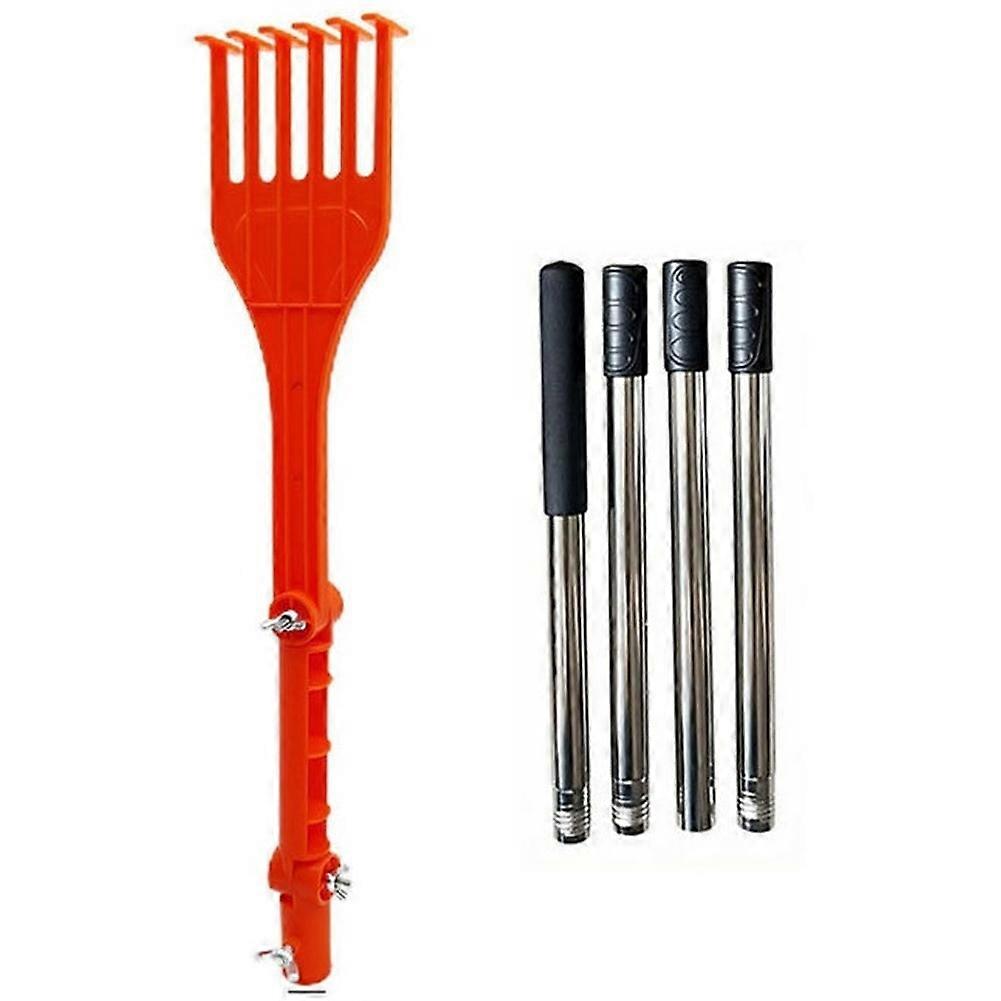 Gutter Rake From Ground Gutter Cleaning Tools Rotatable Handle Small Rake Rain Gutter Cleaning Tool for Roofs Gutters