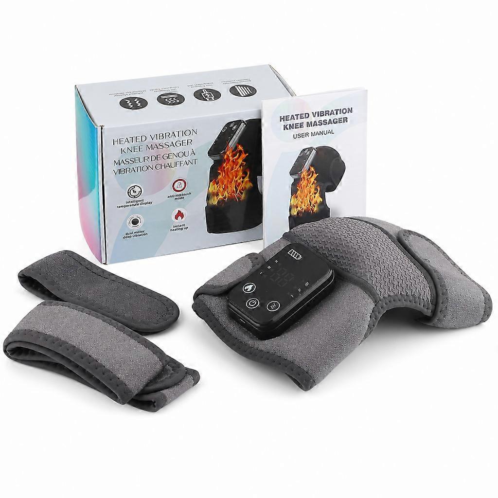 Heated Vibrating Knee Massager Grey, Button Control  MOS