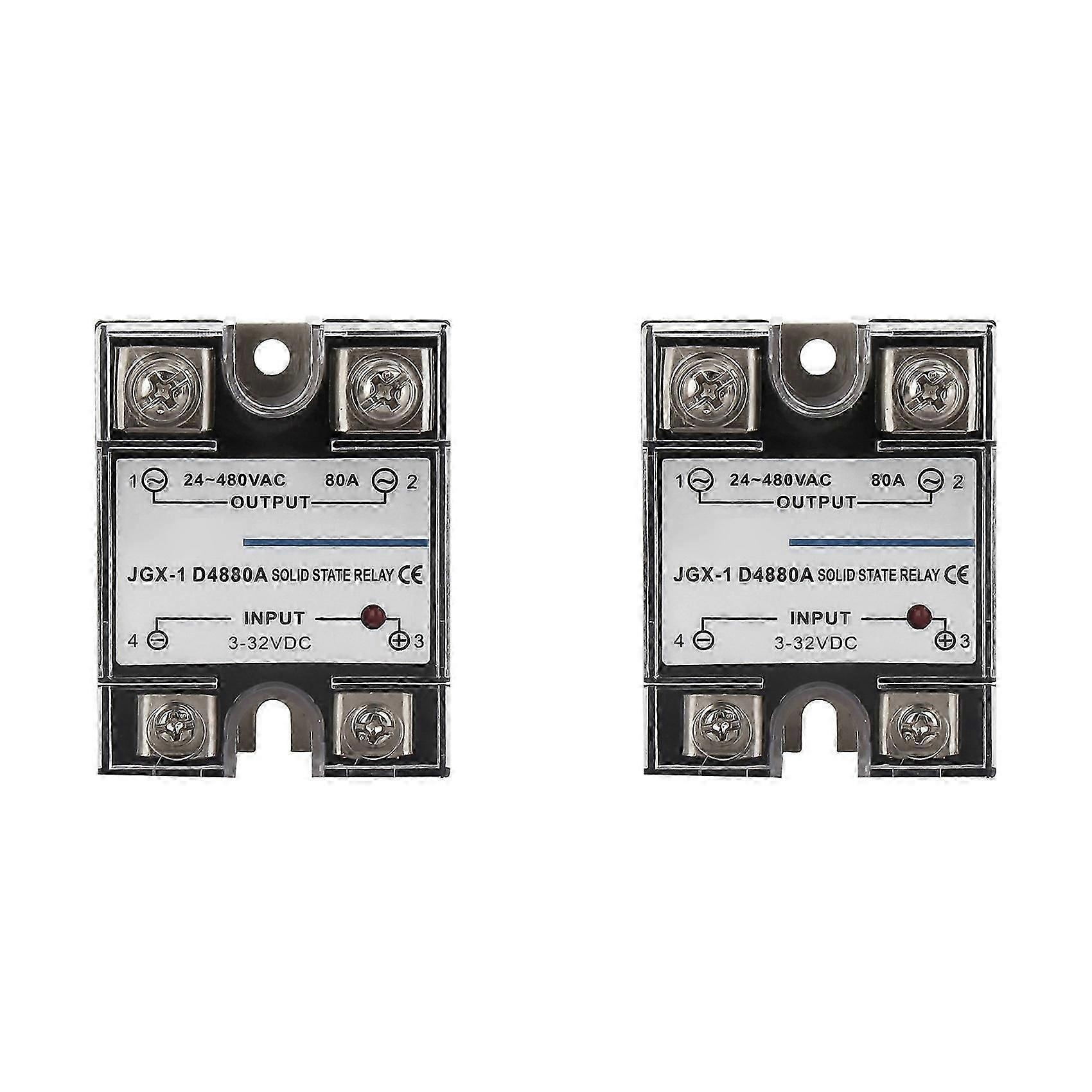 2X Single Phase Solid State Relay Single Phase SSR DC Control AC Solid State Relay 80A