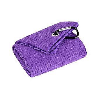 Asciugamano da golf in 2 pezzi Asciugamano da golf anti-pilling Accessorio ad asciugatura rapida Asciugamano da golf con motivo a cialda per l'allenamento del golf (viola scuro)