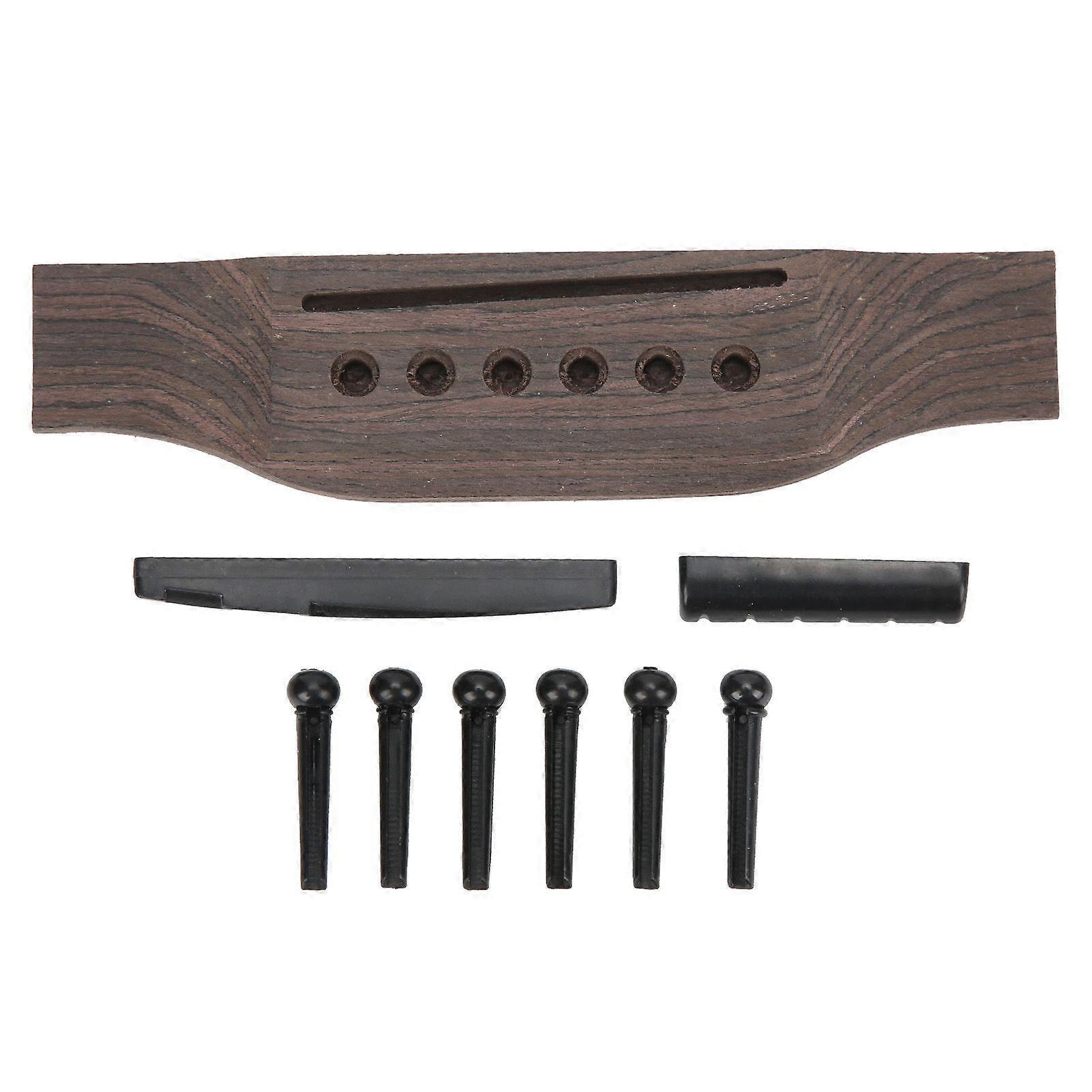 Guitar Bridge Set Nut Saddle String Pins Solid Wood Plastic Replacement Accessories