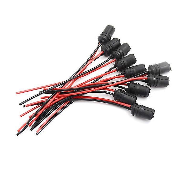 10Pcs T10 Light Bulb Extension Socket Holder Soft Rubber Push-In Wedge Base