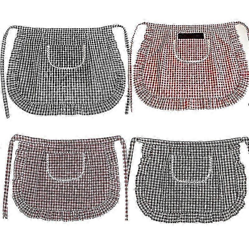 Adjustable Cotton Check Kitchen Apron
