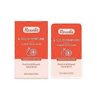 2pcs Grapefruit Solid Perfume, Fresh Fruit Scent, Light Fragrance, Long-lasting, Portable Solid Balm