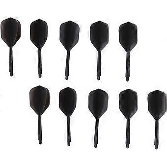 Dart Shafts Flights, 10 Pack Black Plastic