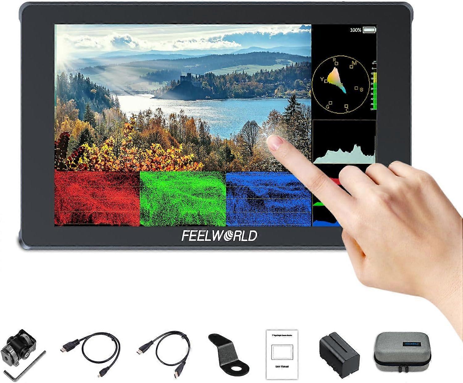Cameramonitor 7 inch 4K HDMI touchscreen 1200 nit