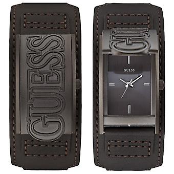 Guess gent Quartz Analog Man Watch avec W0358G2 Bracelet en cuir synthétique