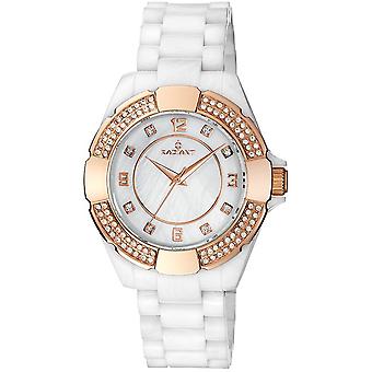 Radiant new ceramic Quartz Analog Woman Watch with RA257202 Plastic Bracelet