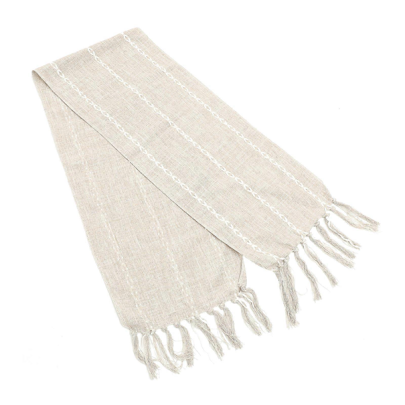 Retro Table Runner Decorative for Decor 3Pcs Coffee Tassel Table Runner