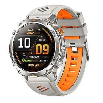 HT37 Smart Watch with Bluetooth Calling, Activity Tracking and Notification Alerts, Grey Orange band configuration