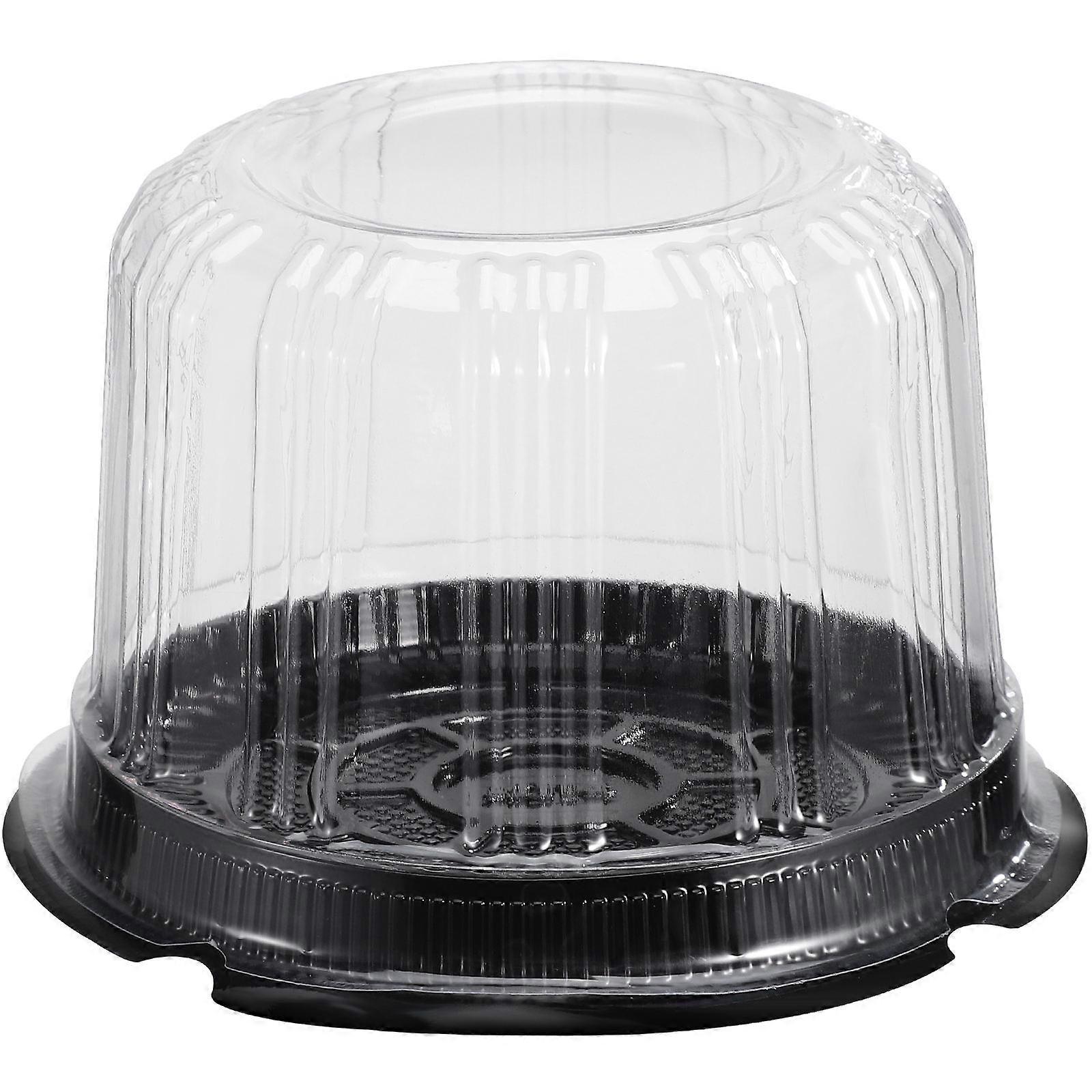 Black Round Cake Box Clear Cake Carrier compatible with Baking Packing 10Pcs