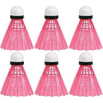 6-Pack Nylon Badminton Shuttlecocks for Kids and Adults, Durable Indoor Outdoor Birdies in White Pink Yellow, High-Speed Stable Play