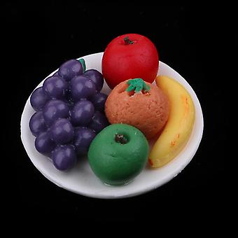 4x 1:!2 Domek dla lalek Mixed Fruit Plate Kitchen Food Accessories Room Items Decoration