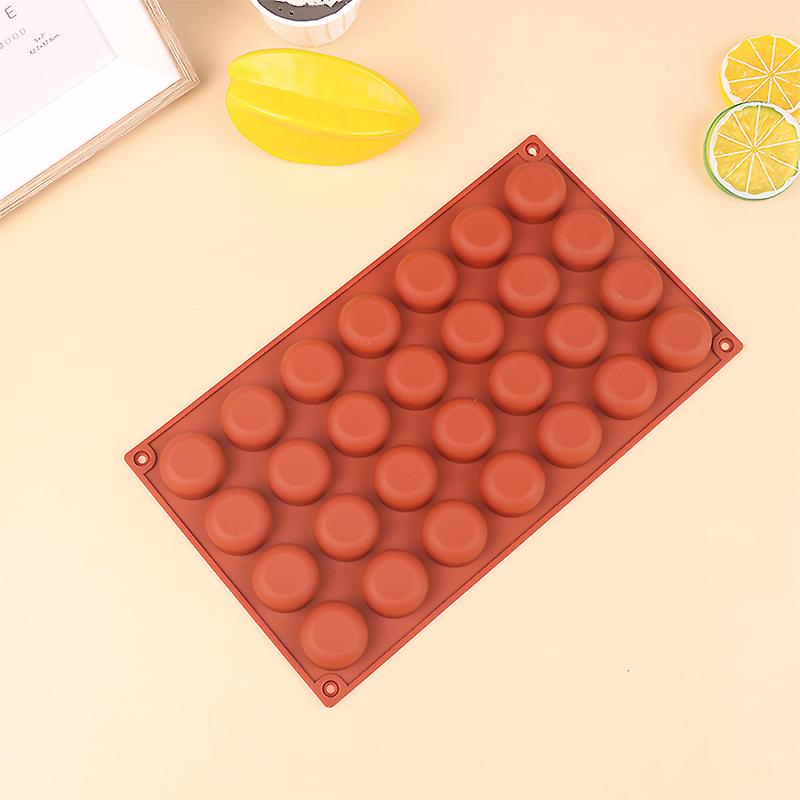 1pc 28 Cavity Oblate Round Shape Silicone Mold Cake Mousse Tools Baking Mould