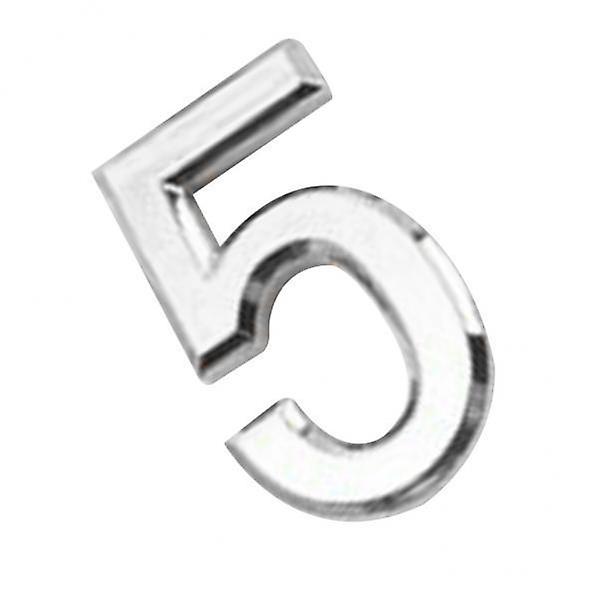 4xSilver Plastic Self-Adhesive House Hotel Door Number  Sticky Numeric Digit 5