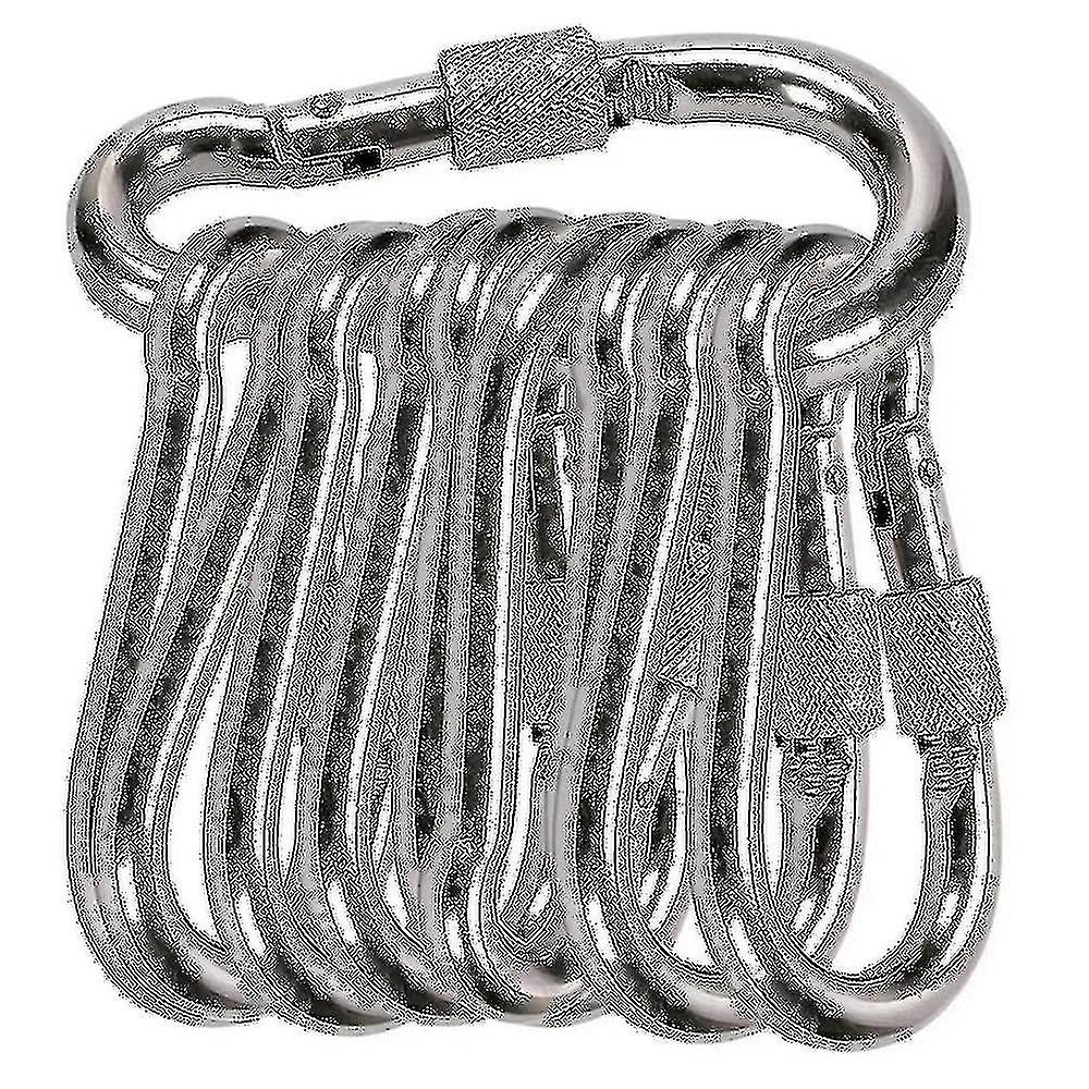 9pcs 304 Stainless Steel With Nut Spring Buckle Quick Hook