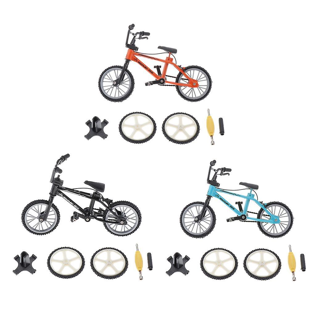 Finger bike model toy set Blue+Black+Orange