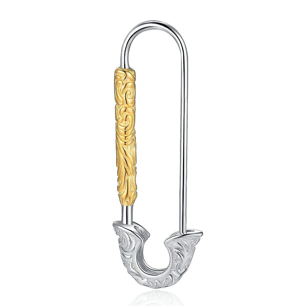 S925 Sterling Silver Two-tone Brooch