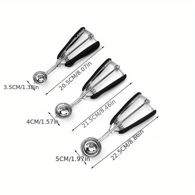 1 قطعة البطيخ الكرات الفولاذ المقاوم للصدأ الآيس كريم مغرفة كوكي المجارف للخبز الفولاذ المقاوم للصدأ كوكي سكوبر للخبز الآيس كريم سكوبر مع Trigg