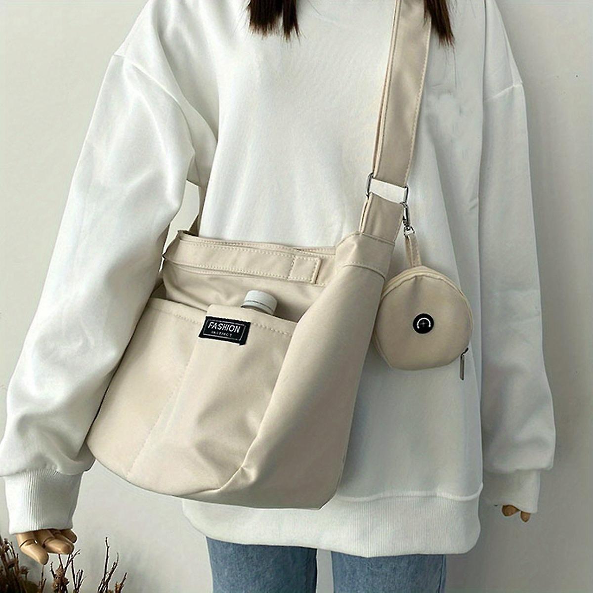 Sac à bandoulière minimaliste pour femmes Sac à bandoulière Preppy léger Sac de match