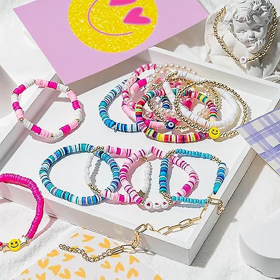 Set 5 Braccialetti Amicizia Heishi Halloween - Fantasmi E Zucche In Argilla Polimerica E Perline - Impilabili Per Donna