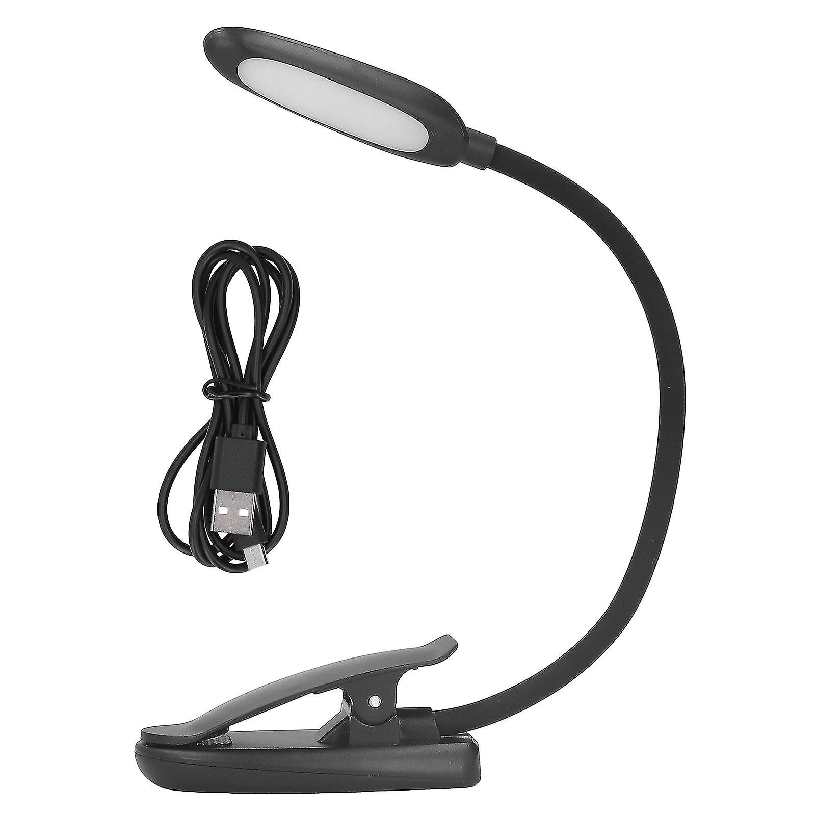 Clip On Light Reading Light 6 LED USB Charging Reading Lamp with 360° Flexible Gooseneck Clamp for Desk Headboard