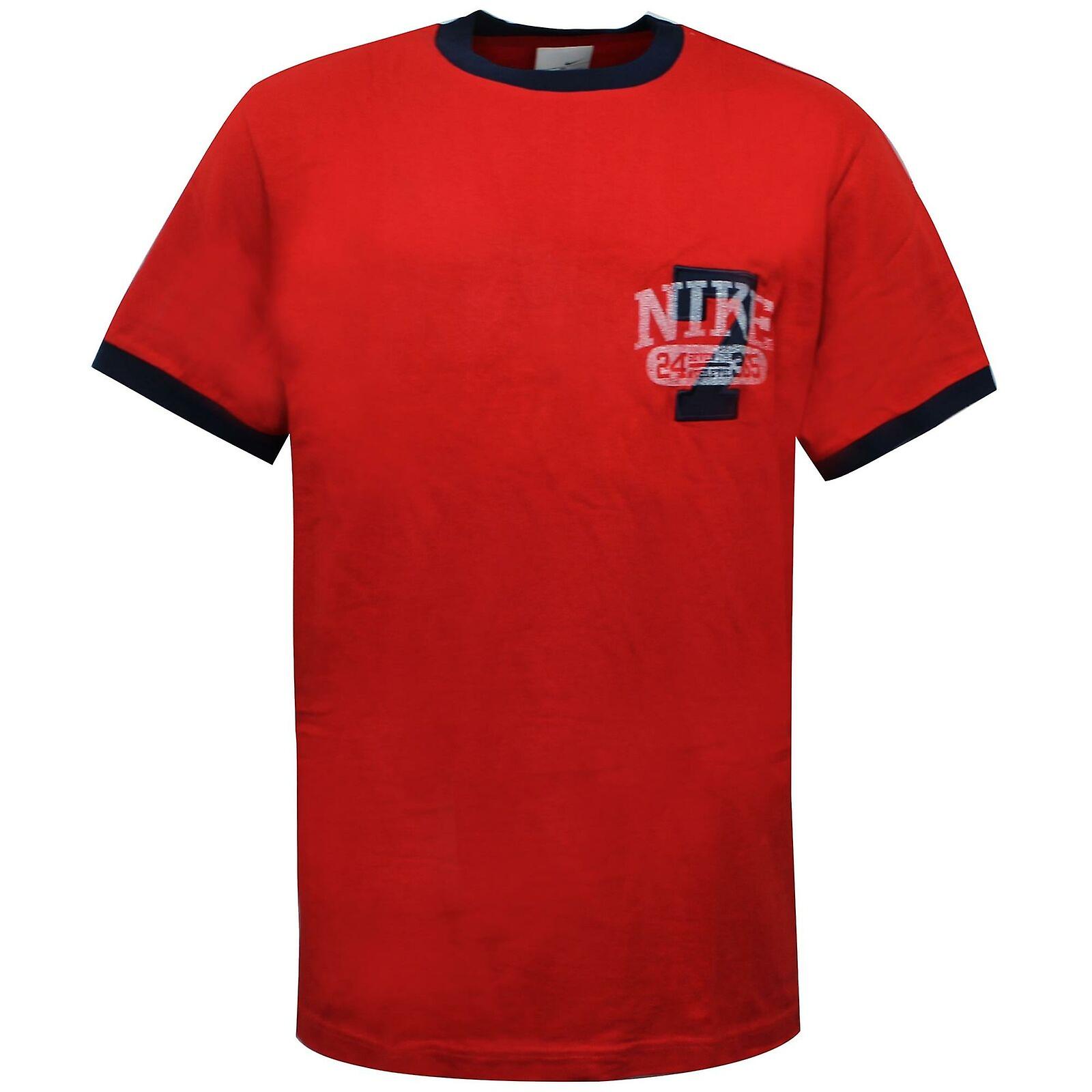 Nike Mens 7 Athletic T-Shirt Casual Branded Top Red Navy 682435 611 XL