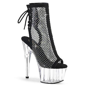 Pleaser Ankelstøvler Adore-1018rm Blk Imiteret Ruskind Mesh/clr