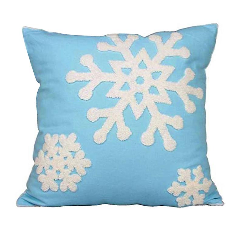 Skin-friendly Pillowcase Invisible Zipper Snowflake Pattern Christmas Throw Pillows Case for Living