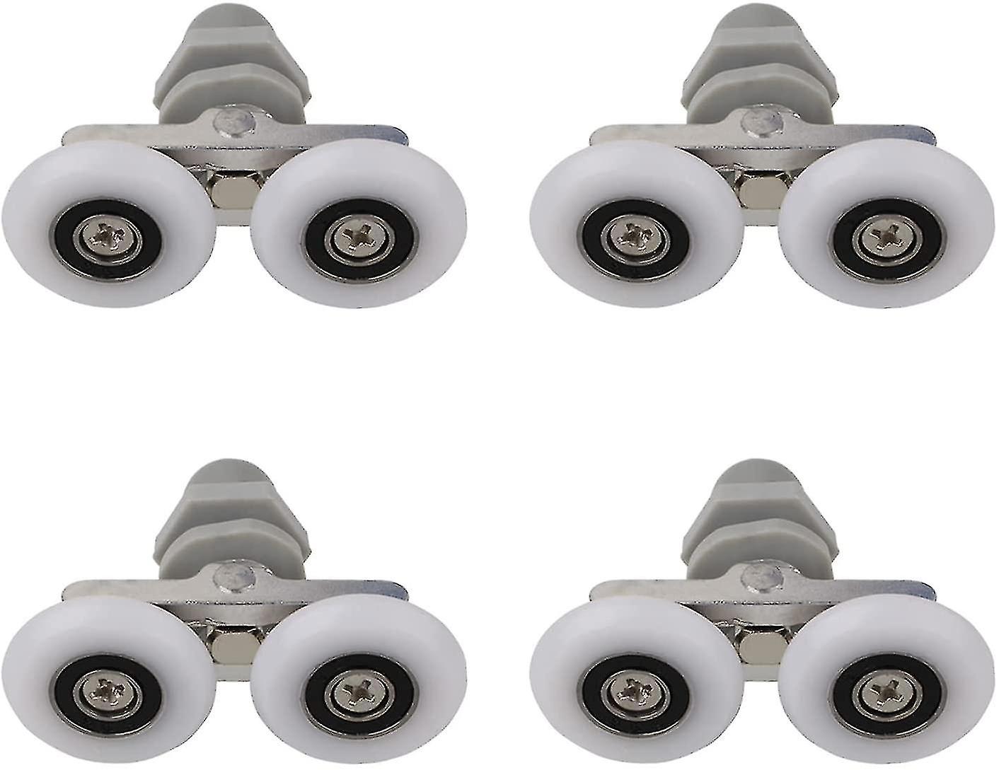 بكرات باب الدش المزدوجة بكرات باب الدش بكرات منزلقة باب الحمام استبدال الدش الأسطوانة ، قطع غيار الحمام 23 مم 4 قطع