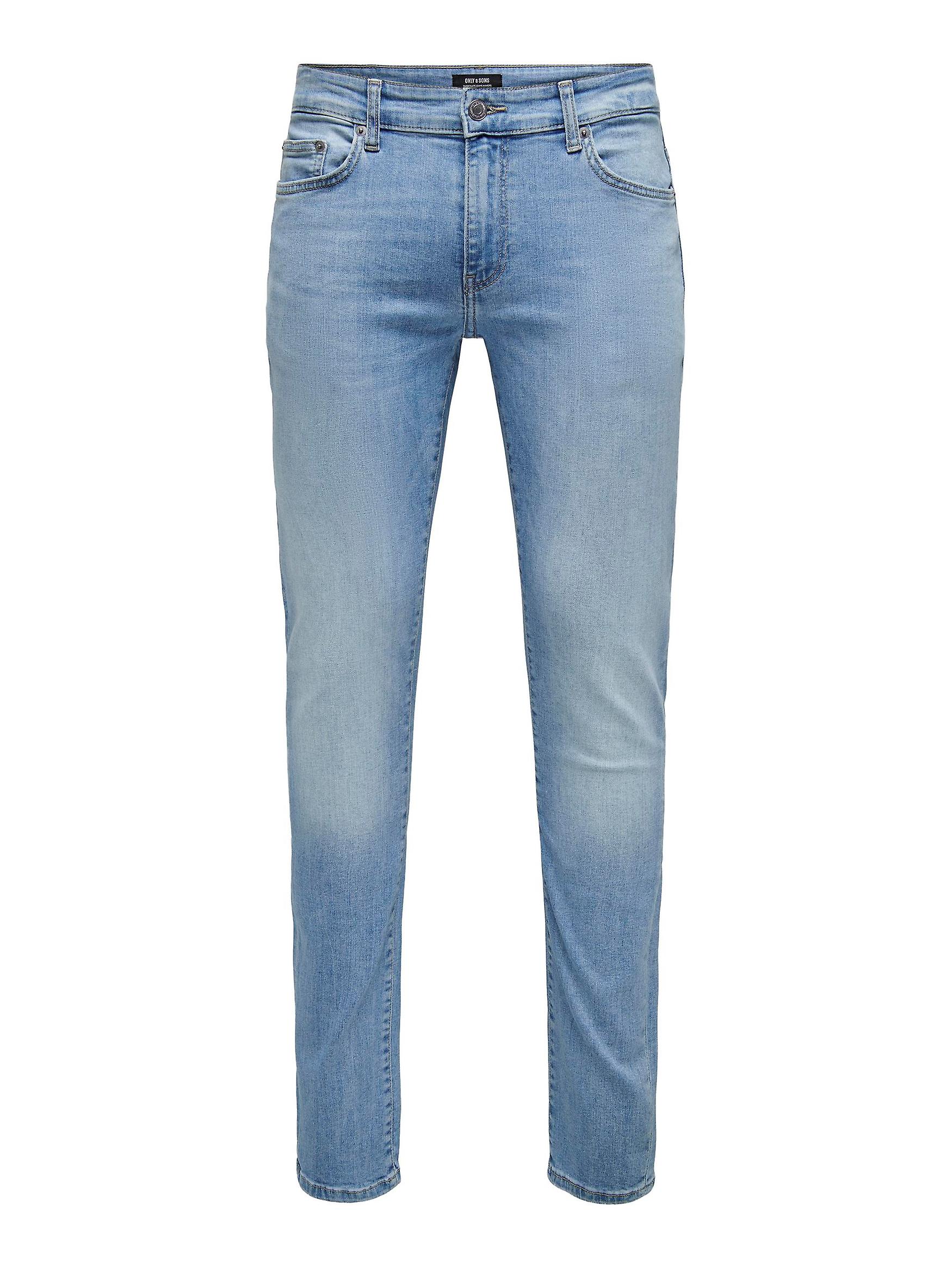 Herren Jeans Stretch Denim Hose Bleached Design Slim Fit Freizeit Pants ONSLOOM